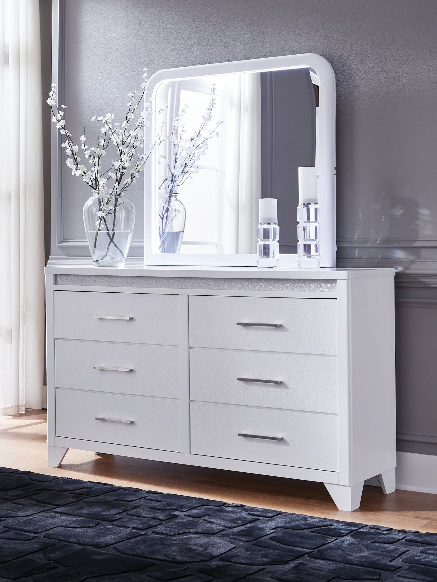 Frostlyn - Dresser And Mirror - White