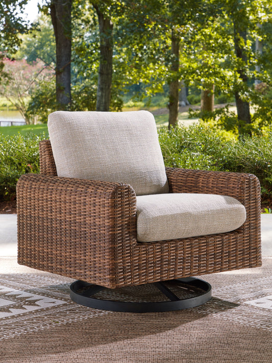Angel Island - Swivel Lounge With Cushion - Gray / Brown
