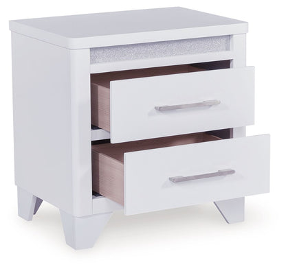Frostlyn - Two Drawer Night Stand - White
