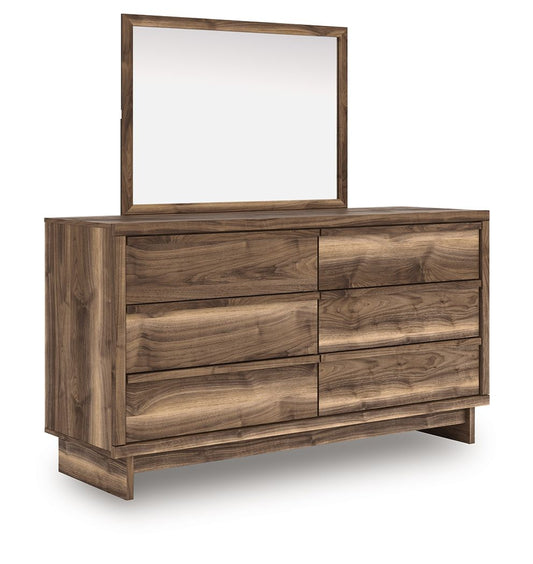 Zadilyn - Six Drawer Dresser And Mirror - Brown