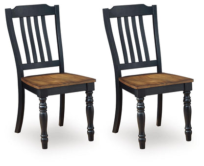 Loganeer - Dining Room Side Chair (Set of 2) - Black / Brown