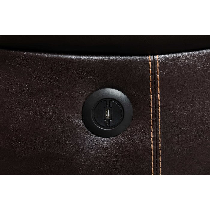 BROWN Faux Leather Modular Sectional Sofa w/ Power & USB
