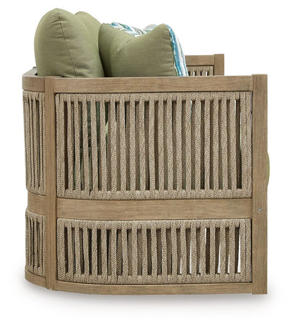 Vision Lane - Sofa With Cushion - Beige / Green