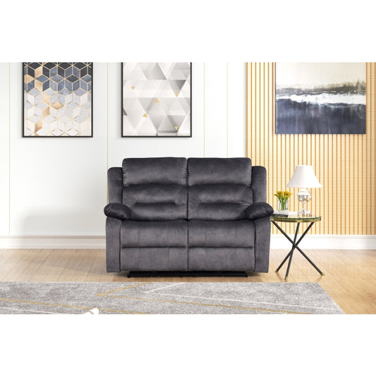 BLUE GRAY Fabric Reclining Love Seat