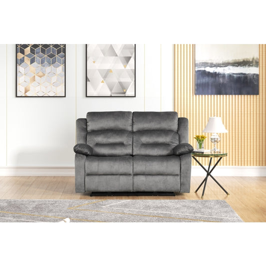 GRAY Fabric Reclining Love Seat