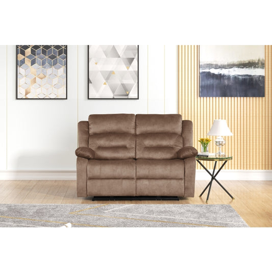 TAN Fabric Reclining Love Seat