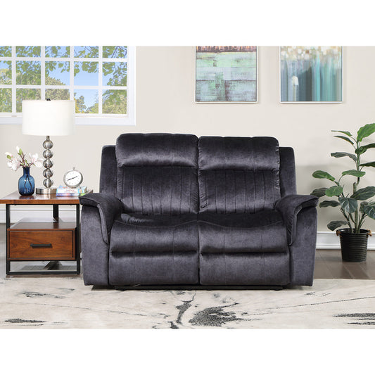 BLUE GRAY Fabric Recliners Loveseat