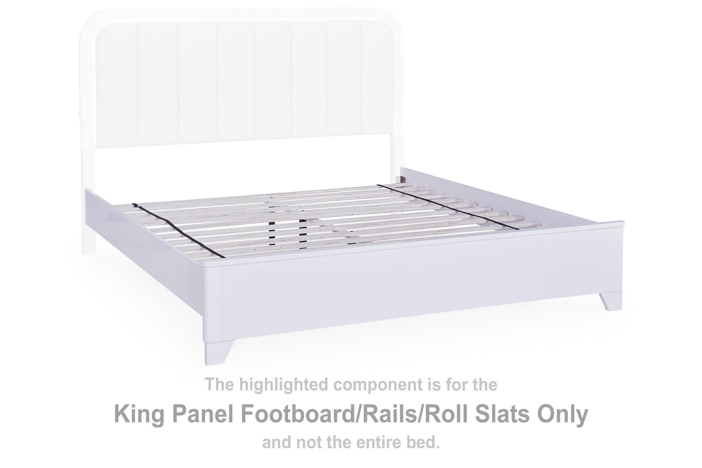 Frostlyn - King Panel Footboard / Rails / Roll Slats - White