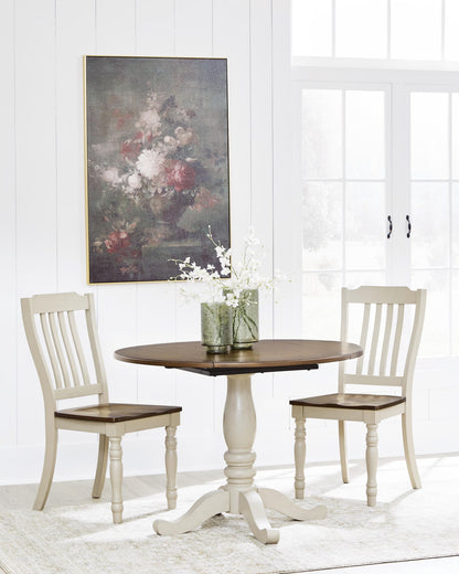 Mellintine - Round Drop Leaf Table Set