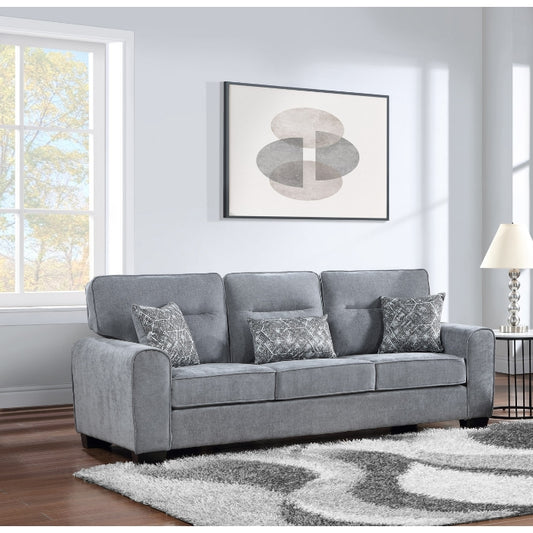 LIGHT GRAY Fabric Cushioned Arm Sofa
