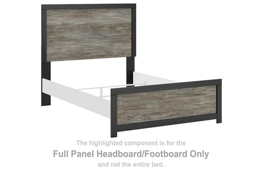 Jonnifer - Full Panel Headboard/Footboard - Black / Gray