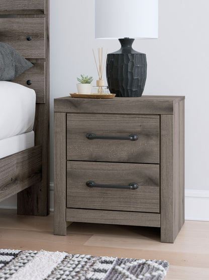Urbanoore - Two Drawer Night Stand - Brown Gray