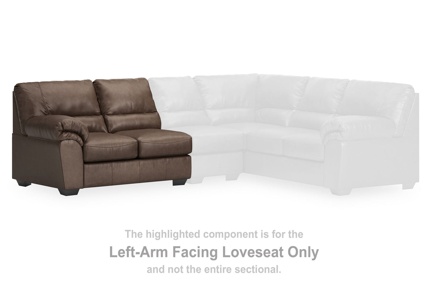Whitlock - LAF Loveseat - Umber