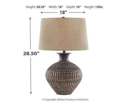 Magan - Metal Table Lamp  - Antique Bronze Finish