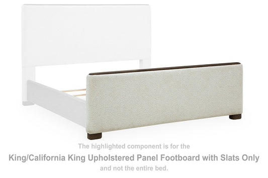 Darimore - King/California King Upholstered Panel Footboard With Slats - Burnished Brown