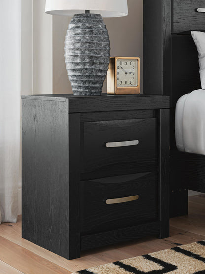 Jeffon - Two Drawer Night Stand - Black