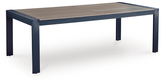 Mabry Shores - Rectangular Dining Table With Umbrella Option - Blue
