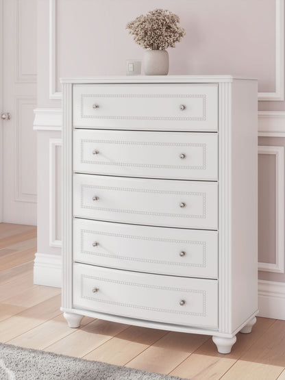 Maylilly - Five Drawer Chest - White