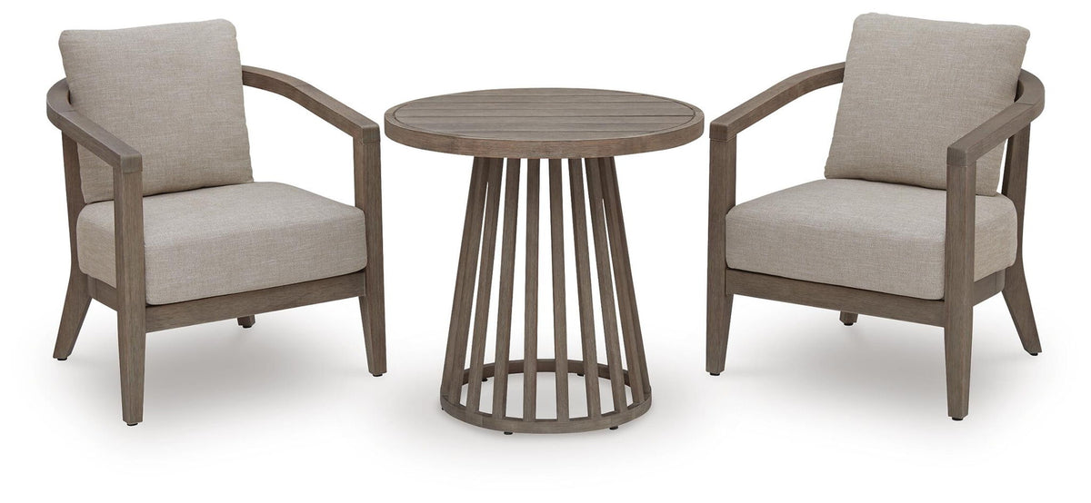 Sunset Lake - Outdoor Chairs With Cushions/Table (Set of 3) - Beige