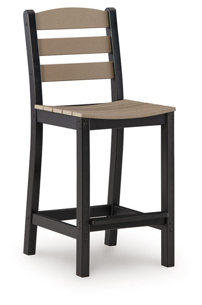 Moondance - Outdoor Counter Table And 2 Barstools (Set of 3) - Black / Beige