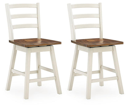 Jendanton - Swivel Stool (Set of 2) - Brown / Antique White