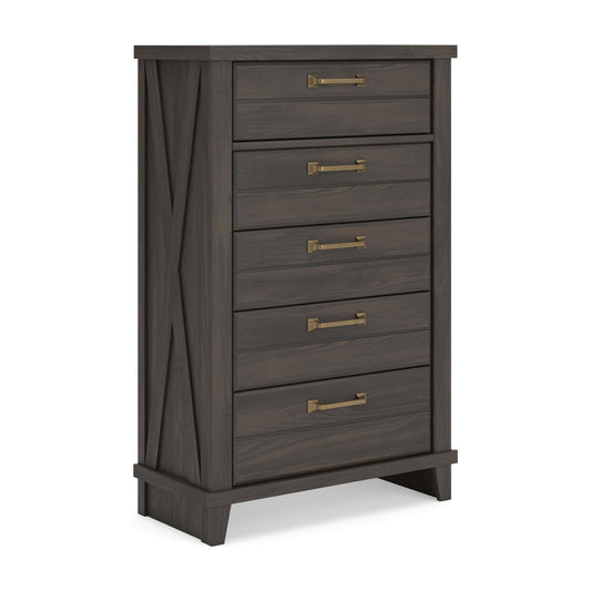 Brazen Valley - Five Drawer Chest - Dark Brown