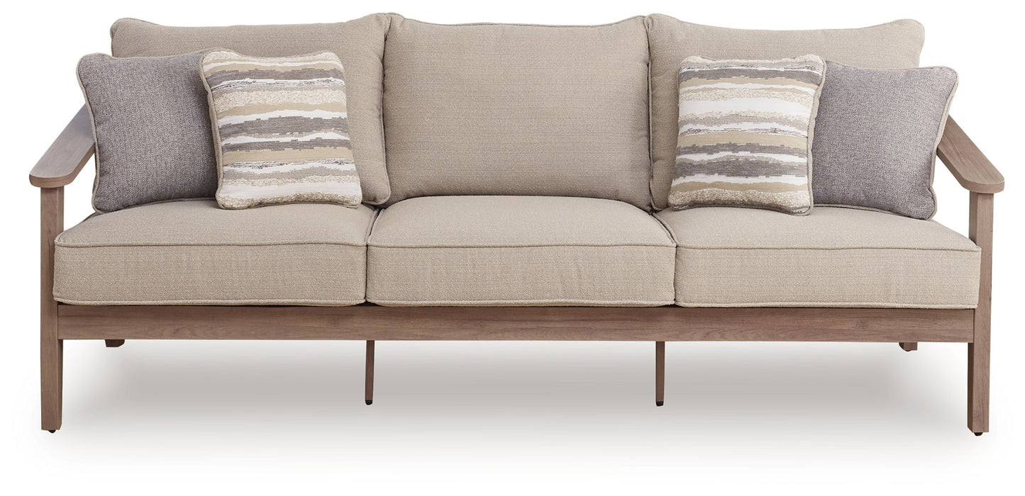 Francis Beach - Sofa With Cushion - Natural / Gray
