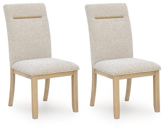 Crendlin - Dining Upholstered Side Chair (Set of 2) - Light Brown