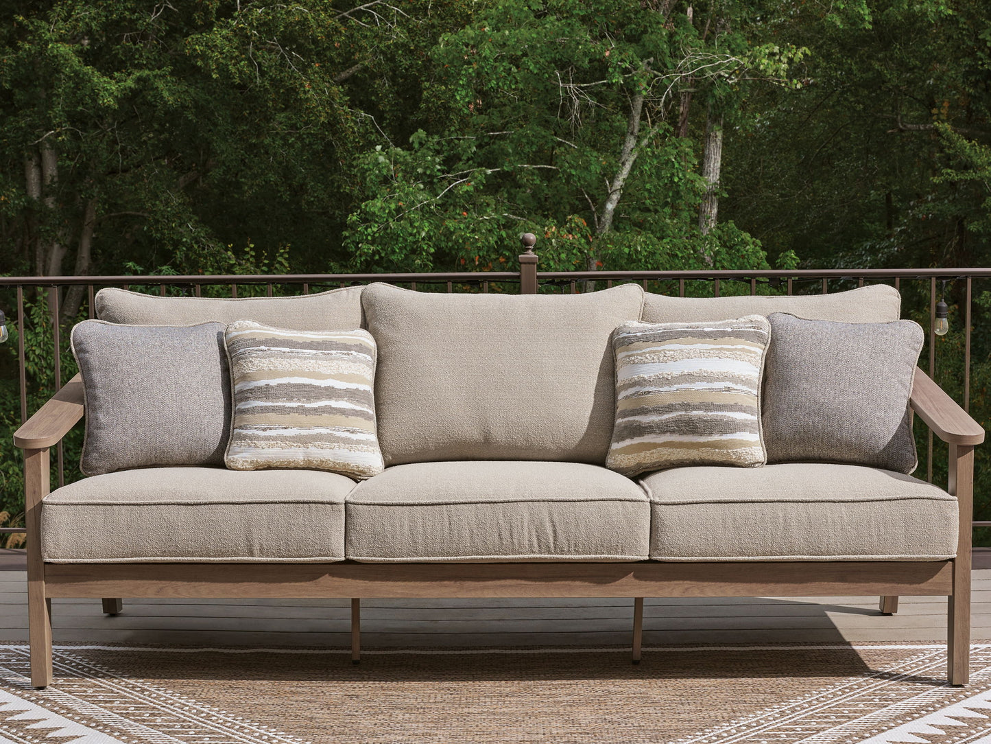 Francis Beach - Sofa With Cushion - Natural / Gray
