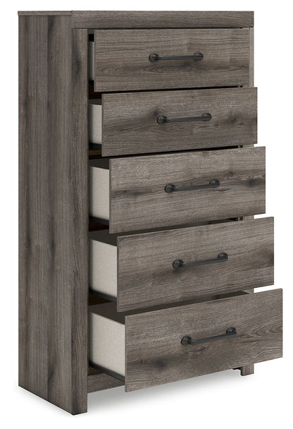 Urbanoore - Five Drawer Chest - Brown Gray