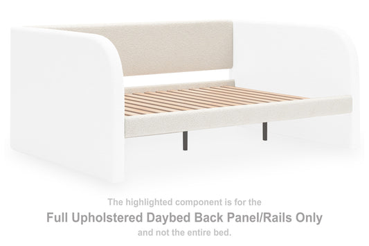 Shapella - Full Upholstered Daybed Back Panel Rails - White