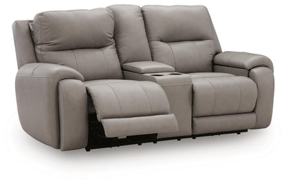 Trendsetter - Power Reclining Loveseat With Audio Seating - Ash