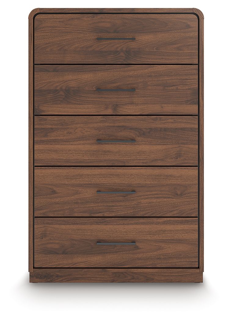 Hollinaze - Five Drawer Chest - Walnut Brown