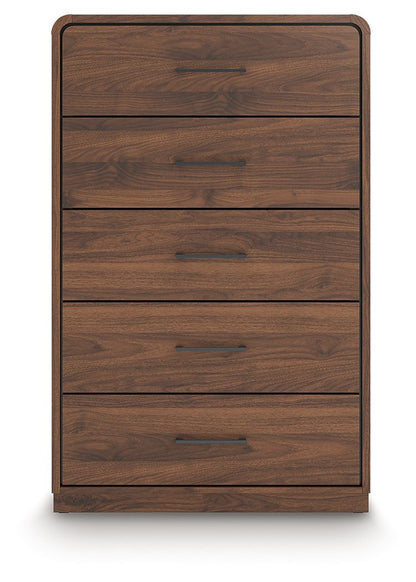 Hollinaze - Five Drawer Chest - Walnut Brown