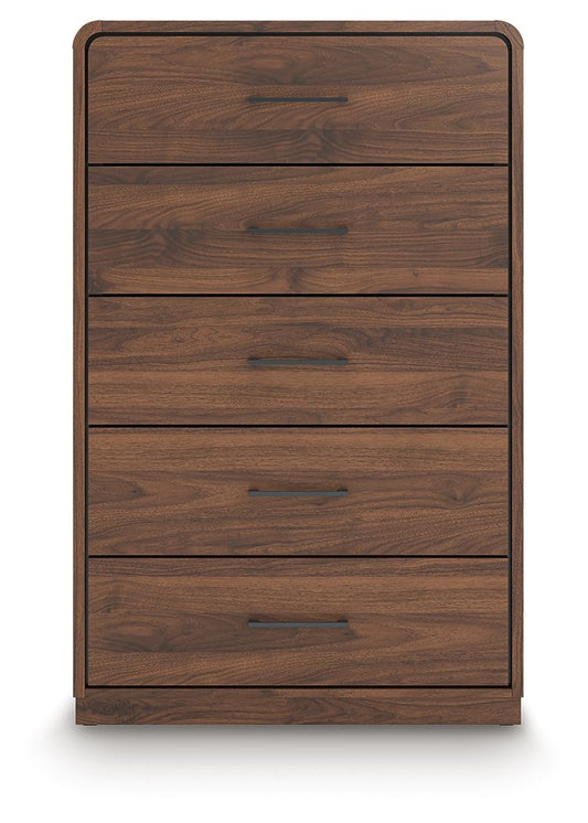 Hollinaze - Five Drawer Chest - Walnut Brown