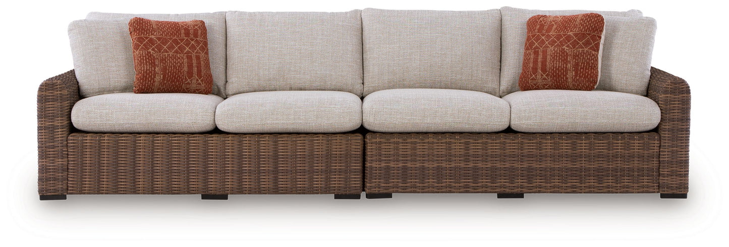 Angel Island - RAF/LAF Loveseat With Cushion (Set of 2) - Beige / Brown
