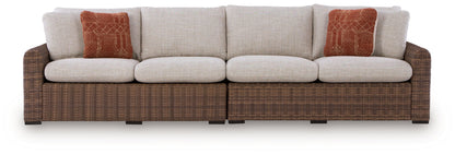 Angel Island - RAF/LAF Loveseat With Cushion (Set of 2) - Beige / Brown