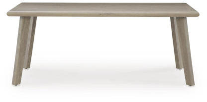 Carisbo - Rectangle Dining Table With Umbrella Option - Beige