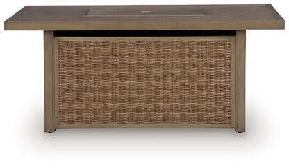 Revare Beach - Rectangular Fire Pit Table - Beige