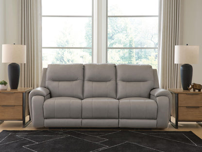 Trendsetter - Power Reclining Sofa With Audio Seating - Ash