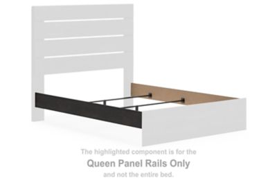 Delmorta - Queen Panel Rails - Dark Gray