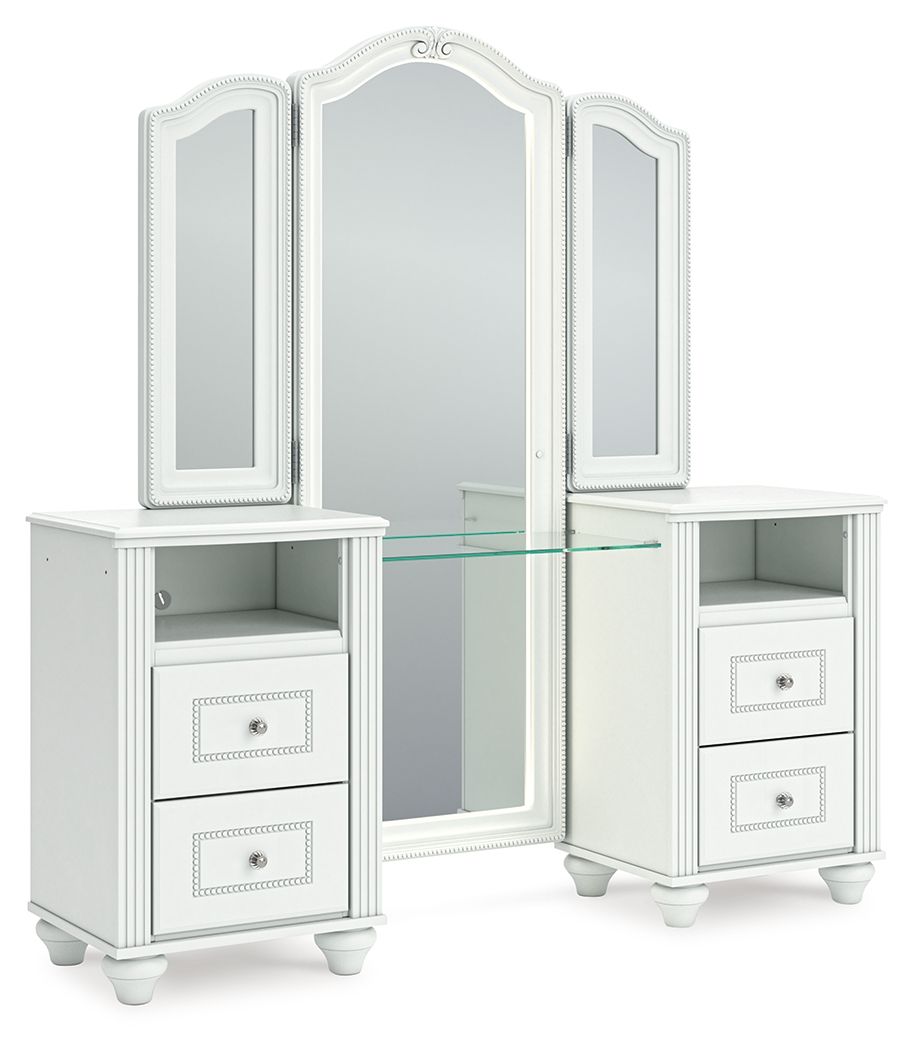 Maylilly - Vanity With Mirror - White