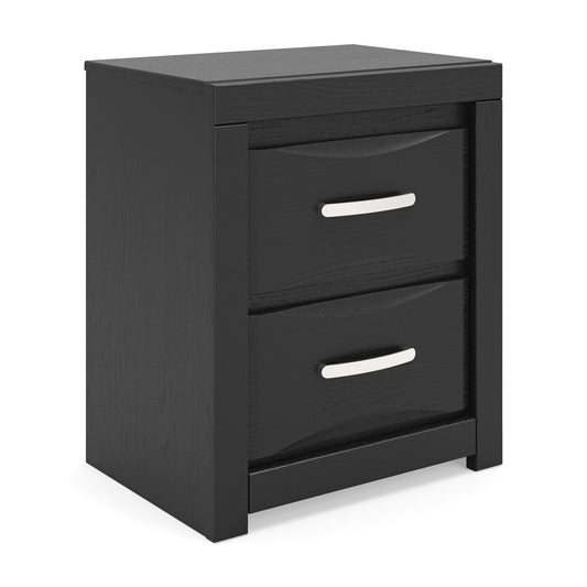 Jeffon - Two Drawer Night Stand - Black