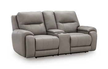 Trendsetter - Power Reclining Loveseat With Audio Seating - Ash