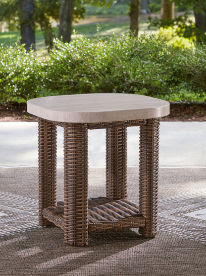 Angel Island - Square End Table - Beige / Brown