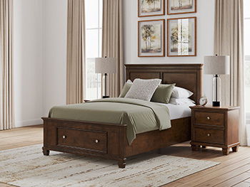 Danabrin - Full Storage Footboard With Roll Slats - Brown