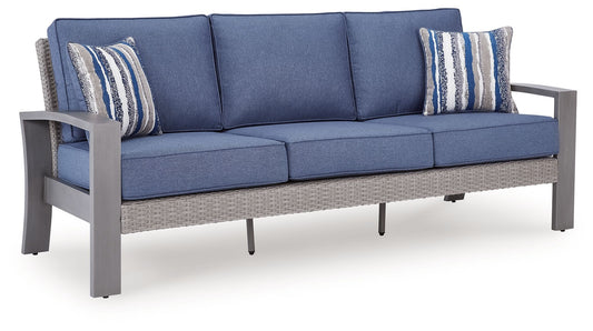 Dillon Beach - Sofa With Cushion - Blue / Gray
