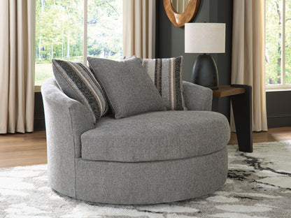 Ellington Pike - Oversized Swivel Accent Chair - Smolder