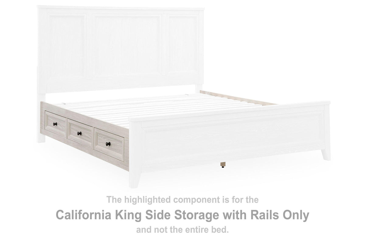 Cressenda - California King Side Storage With Rails - Dove White