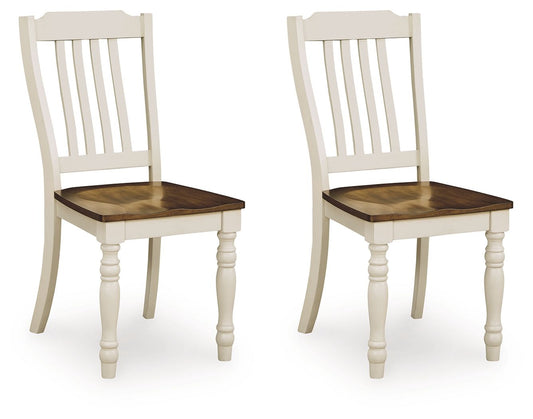 Mellintine - Dining Room Side Chair (Set of 2) - Antique White / Brown